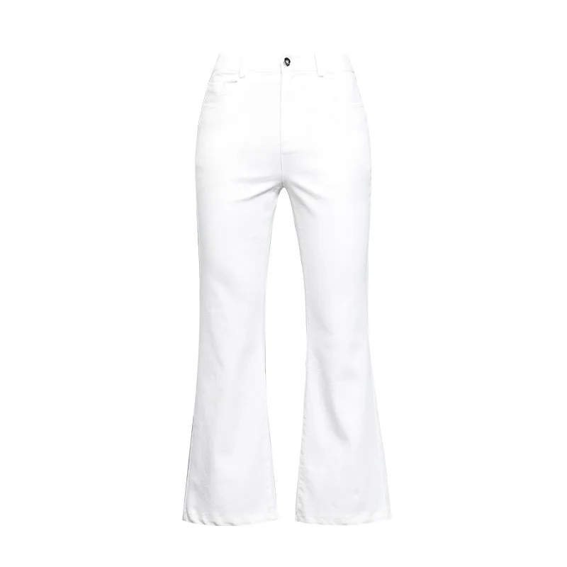 

Women's jeans 2020 spring and summer new flared trousers high waist female white stretch jeans