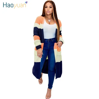 

HAOYUAN Long Cardigan Sweater Women Fall Winter Clothes Plus Size Soft Tops Knitted Jumper Coat Loose Casual Oversized Sweaters