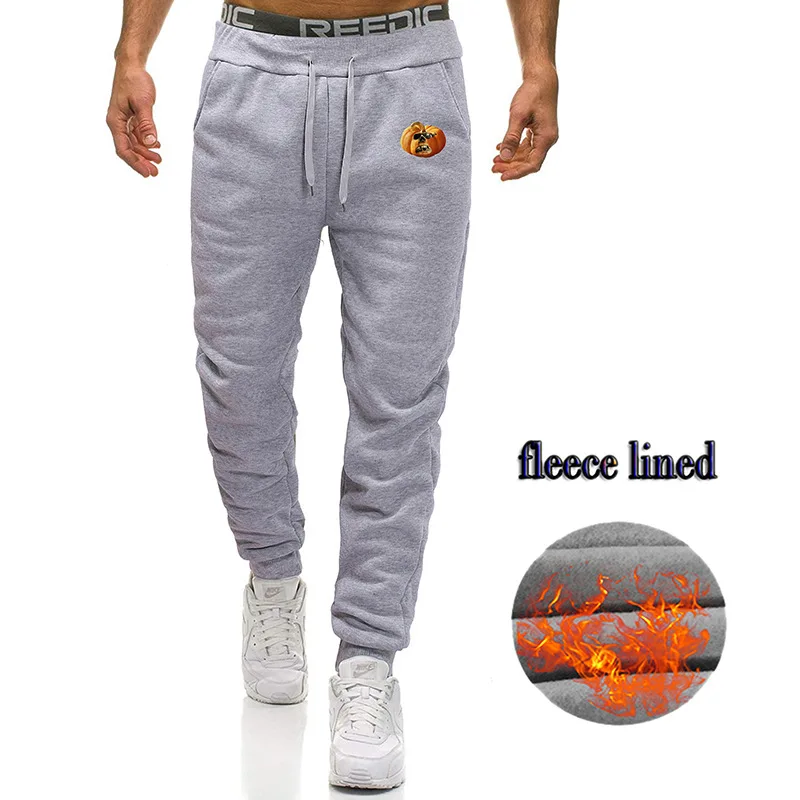 

2019 Halloween Fleece Sweatpants men Pants Casual Elastic Autumn Mens Fitness Pants Winter cool pumpkin Men Trousers Jogger