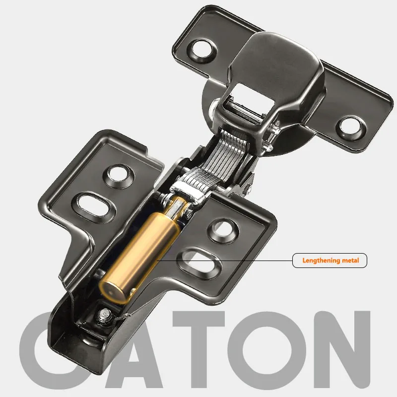 Cabinet Door Hinges 1pc Cold Rail Steel Hydraulic Hinges Black Grey Damper Buffer Soft Close Kitchen Hardware
