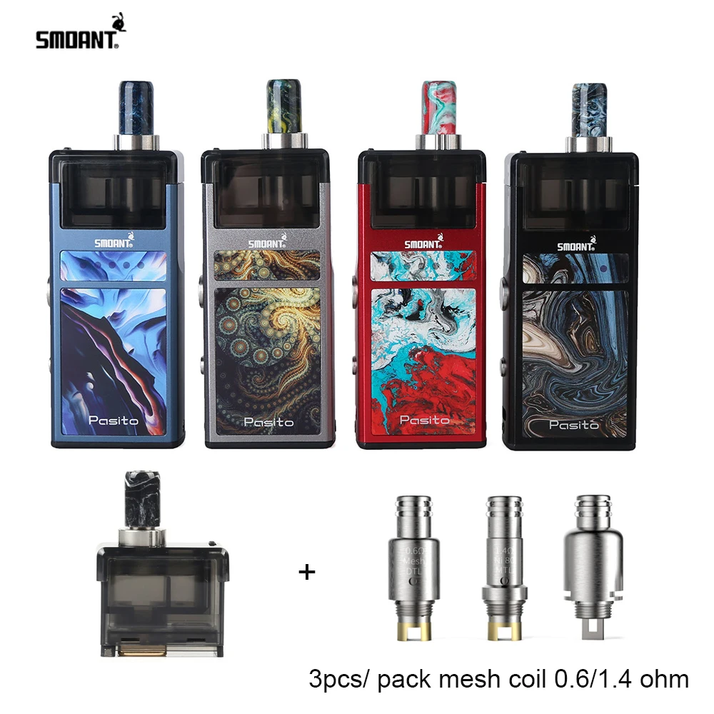Оригинальный комплект Smoant Pasito восстановленная система pod с атомайзером 3 мл 1100