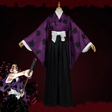 Аниме Комикс убийца демона Kimetsu No Yaiba Косплей костюмы Kokushibou Косплей Костюм Tsugikuni Michikatsu Kimonos самурайская одежда