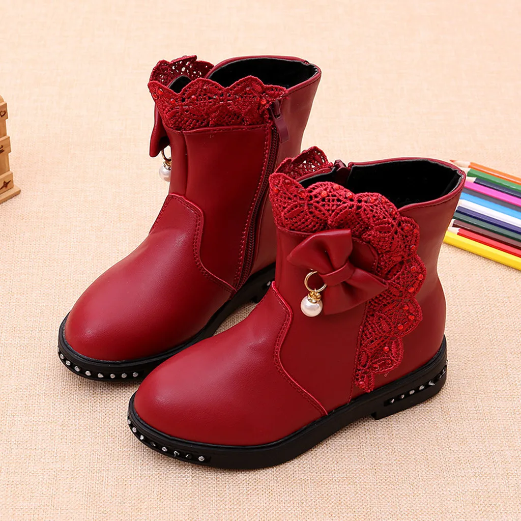 Ботинки для малышей; детские сапоги для девочек; обувь принцессы с бантом-бабочкой; модные кожаные ботинки; Botas Zapatos Nina Sapatos