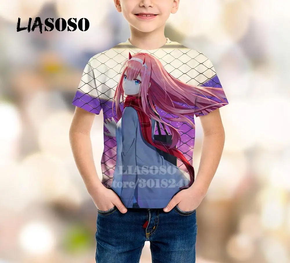 1 Детский свитер с принтом «Zero Two» футболка с 3D принтом «Darling In The Franxx» Детский свитер для подростков с короткими рукавами для мальчиков и девочек B169-03 - Цвет: 1