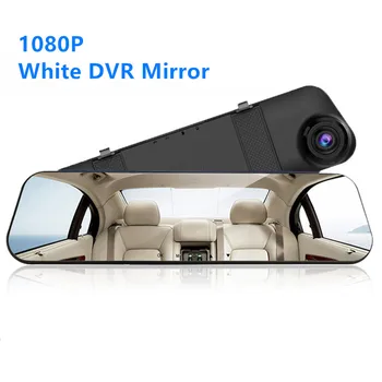 

DVR Mirror In Car Video Recorder Dual Lens Dash Cam Loop Recording Driving Video Clear View Front And Rear View Camera