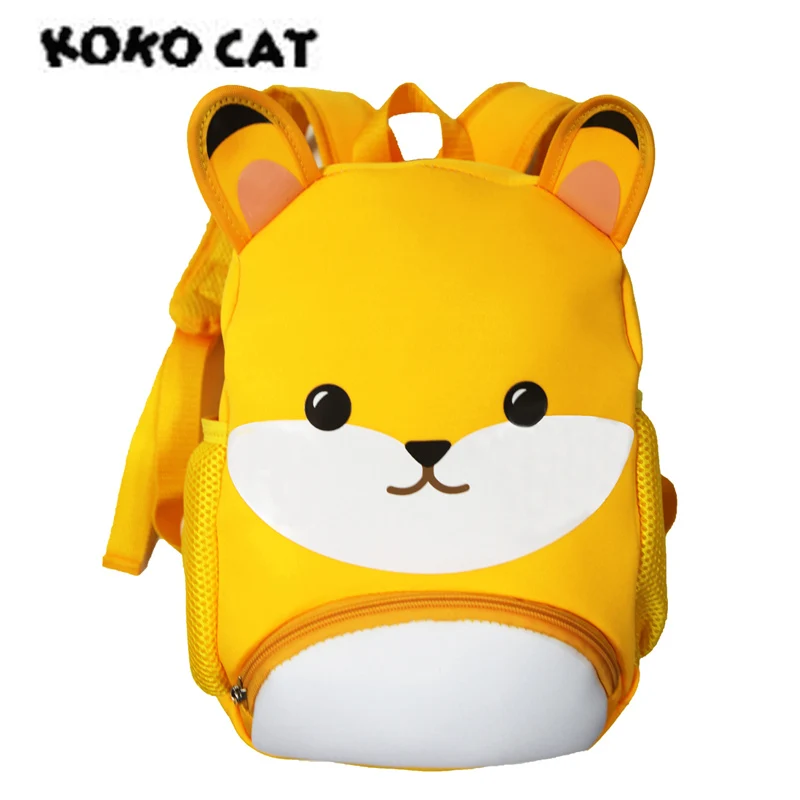 Bear KOKOCAT 3D милые бабочки водонепроницаемые детские школьные сумки мультфильм Животные школьные рюкзаки для девочек подростков большой емкости ребенка - Цвет: Bear