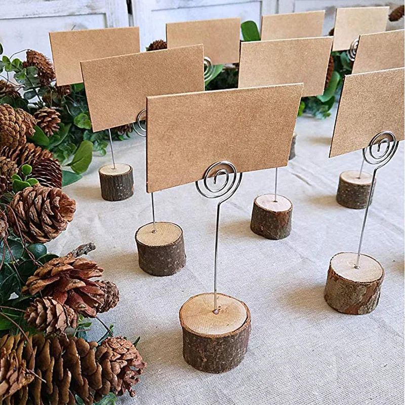 Rustic Wood Table Number Holder Wedding Place Card Menu Name Clip Pile Photo Stand Party Decoration Diy Crafts Cards Holders Aliexpress Rustic Wood Table Number Holder Wedding