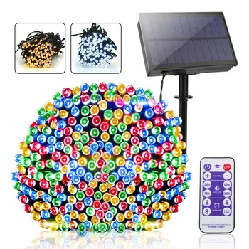 

22M LED Solar Powered Fairy Lighting Remote Control 200LEDs String Light for Party Christmas Decor Garden Outdoor Holiday Light