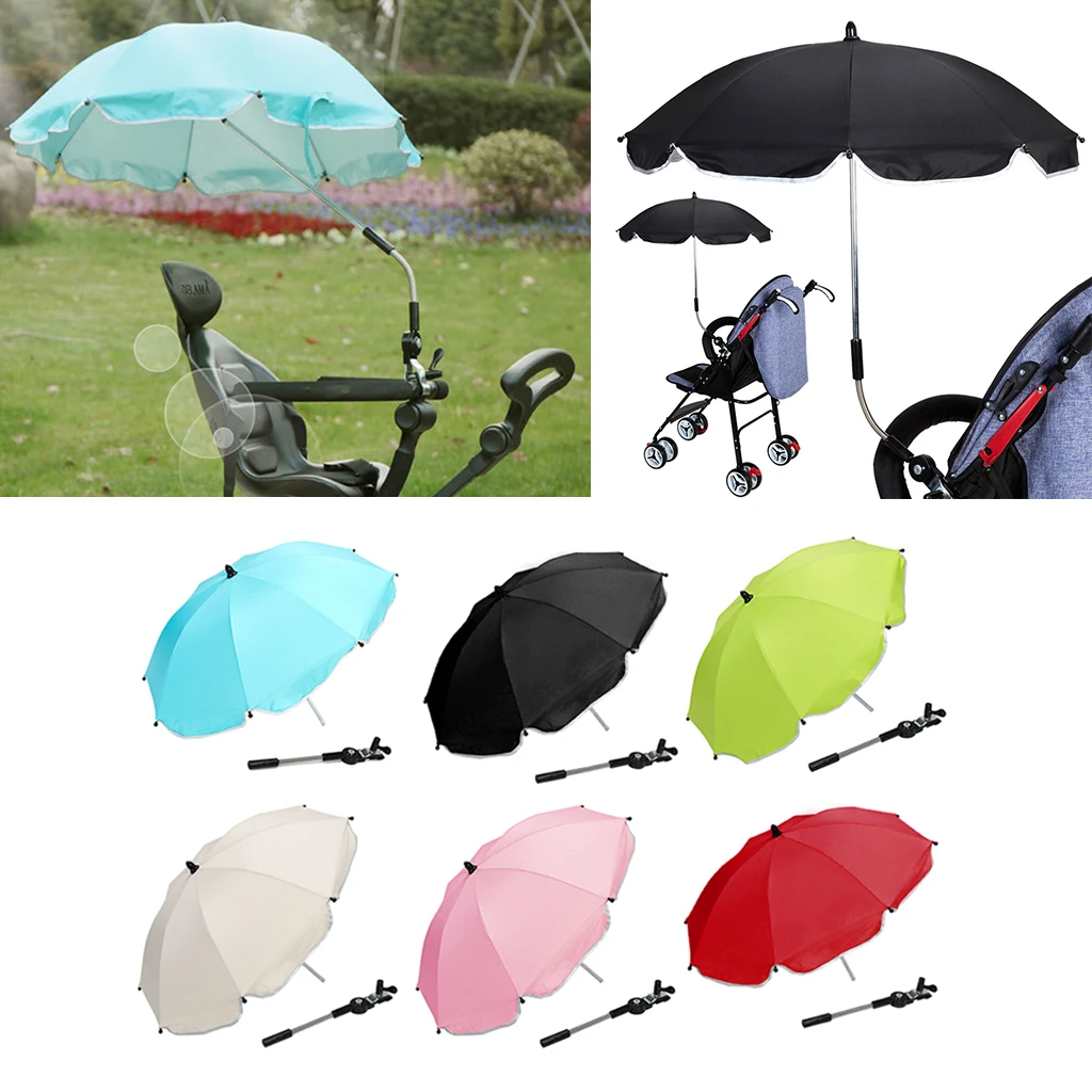 con Abrazadera y para Carrito de Bebé, de Lluvia y de Rayos Solares UV, Paraguas para Cochecito y Sillita, Accesorios para Carros de Niños|Accesorios de cochecitos de bebé| -