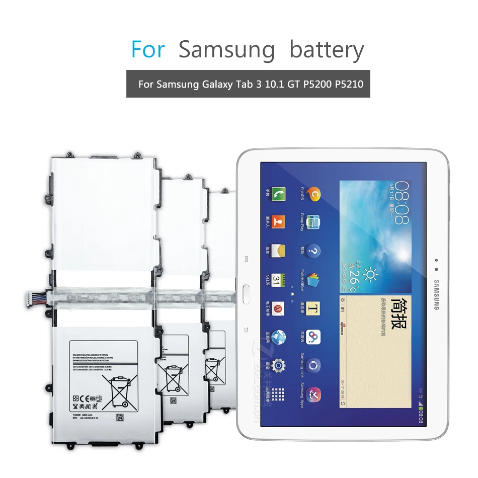 Замена для samsung батарея для samsung Galaxy Tab3 P5200 P5220 P5210 настоящая батарея для планшета T4500E T4500C T4500K бесплатный инструмент
