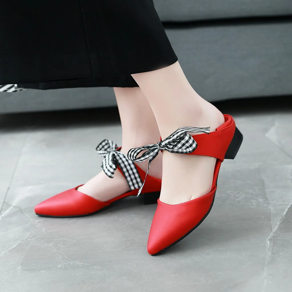 

WOMEN'S Shoes 2019 Summer New Style Fashion Pointed Square Heel Semi-high Heeled Large Size Students Hallow Sandals Women's