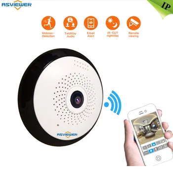 

Yoosee IP WiFi Camera Panoramic full view 360 Degree Fisheye Camera IR Night Vision Motion Detection mini Dome camera AS-VRC06Y