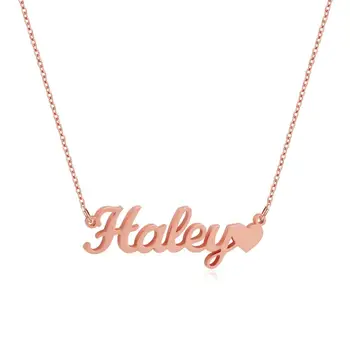

Zciti Name Necklace With Heart Gold Name Necklace Custom Word Necklace Personalized Gift for Women Personalized Necklace