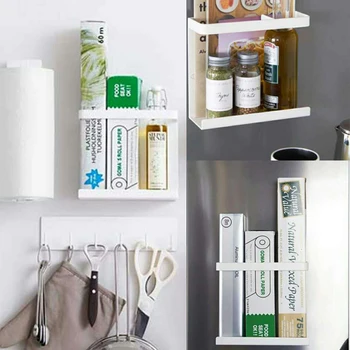 

Bathroom Home Organizer Bottle Towel Magnetic Storage Rack Iron Spice Shelf Japanese Style Kitchen Supplies For Refrigerator