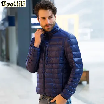 

Boollili 2020 New Ultra Light Down Jacket Men Winter Coats 90 White Duck Down Stand Collar Parka Winter Coat Men Plus size 6XL