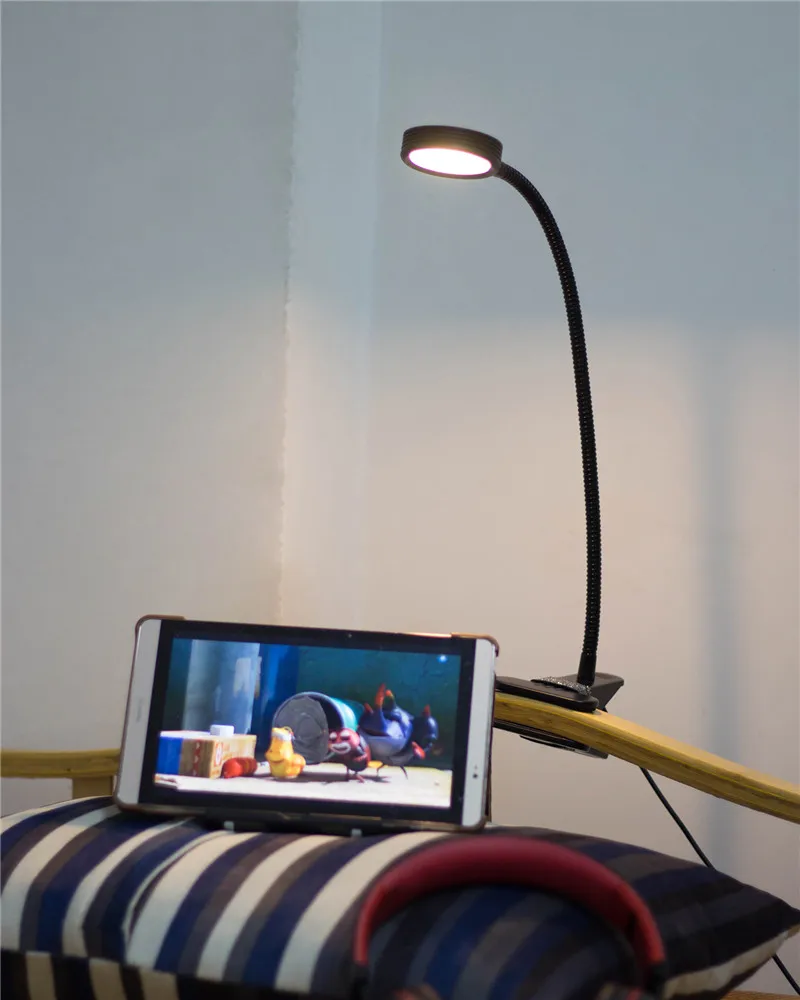 Портативный светодиодный Настольный светильник с сенсорным включением/выключением с зажимом для защиты глаз, Настольный светильник с 3 режимами и регулируемой яркостью, Перезаряжаемый USB Настольный светильник s