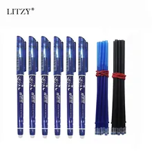 6+ 20 шт 0,5 мм стираемая ручка Набор для заправки синих/черных чернил Волшебная стираемая моющаяся ручка шариковая ручка для школы офисные канцелярские принадлежности