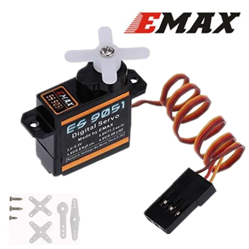 1 шт. EMAX ES9051 ES9251 4,3 г/2,5 г цифровой сервопривод пластмассовая коробка передач 0,8 кг Крутящий момент для 3D F3P самолета Прямая поставка