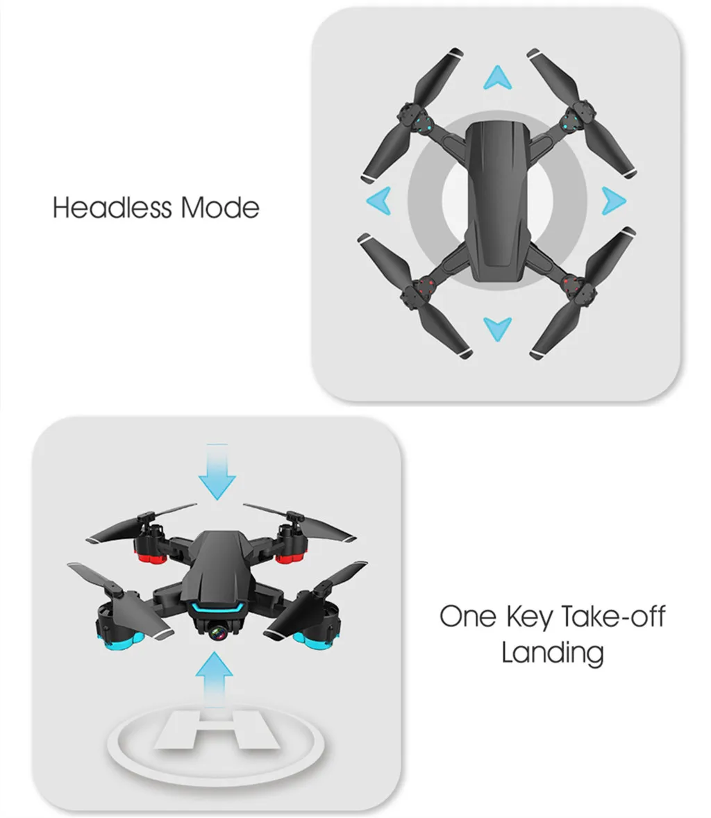 XD101 2,4G 4CH wifi FPV 4K HD Двойная камера Широкоугольный складной Радиоуправляемый Дрон без головы