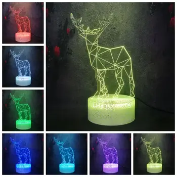 

Nordic Modern Bedside Crack Lamp 3D Model Reindeer Deer Christmas Birthday Party Kid LED Night Light Baby Sleep Gift Decor Bulb