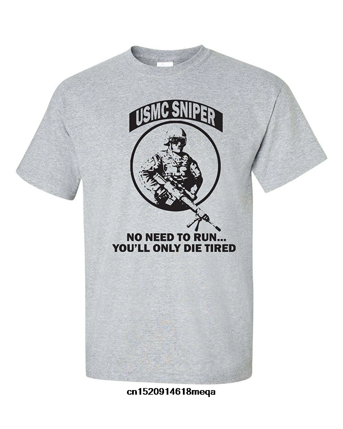 Забавные футболки с рубашкой USMC Sniper No Need to Run мужские Летние Стильные
