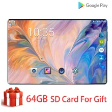 10-дюймовый планшетный ПК Octa Core Android 9,0 Wi-Fi с двумя сим-картами 4 аппарат не привязан к оператору сотовой связи Планшеты 10,1 6 ГБ Оперативная память 128 Гб Встроенная память+ 64G карта памяти подарок