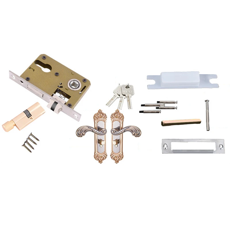 

Modern Entry Indoor Latch Room Door Panel Security Lock Handle White Durable New