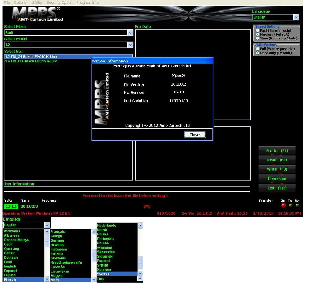 MPPS V16 ECU чип Тюнинг инструмент V16.1.02 диагностический для EDC15EDC16EDC17 Inkl CHECKSUM CAN Flasher