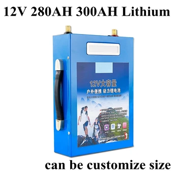 

New Waterproof 12V 280ah 300ah Lithium Li Ion Battery with 100A BMS for RV Outdoor Backup Power Supply Inverter+12.6V 20A Charge