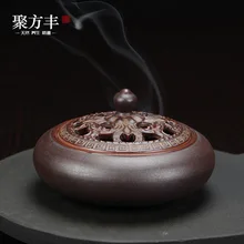 Настоящий Quemador Incienso De Incenso Ретро сковорода ароматическая горелка Керамическая антикварная линия розетка Shantou Dehua Jufang Fengzhi партия