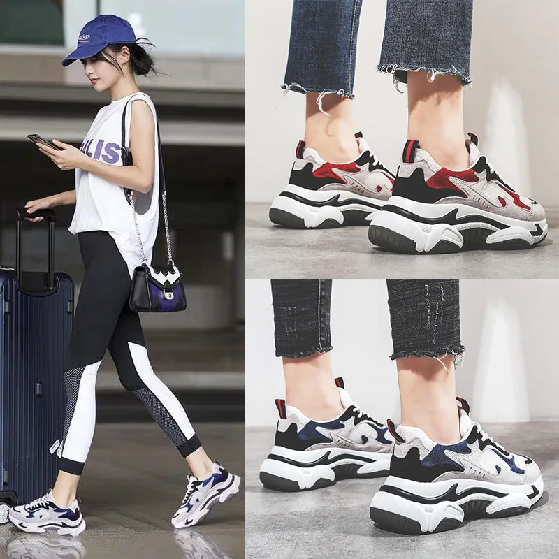 

Shoes Woman Exceed Fire 2019 Autumn Brings Thick Bottom Leisure Time Summer Air Motion Dad Shoe Tide Sneakers Tenis Feminino