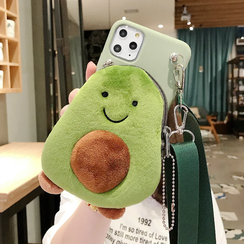 Для iphone 11 Pro max чехол милый мультяшный кошелек для монет Через Плечо Мягкий чехол для телефона iphone XS MAX XR X 6 6S 7 8 plus S8 s9 s10 Plus