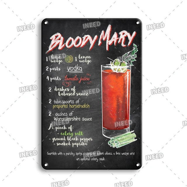 INEED Vintage Metal Tin Sign Decorations Gin & Tonic Cocktail Plate Decorative Poster Plaque Retro Bar Kitchen Home Wall Decor 10561