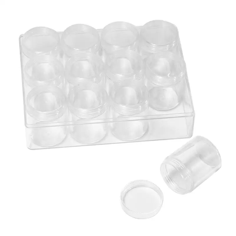 12 шт. хранение для принадлежностей для дизайна ногтей чехол стразы аксессуары из драгоценных камней прозрачный пластиковый пустой контейнер для Стразы бусины Органайзер коробка