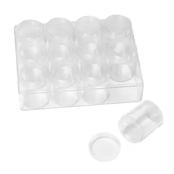 

12pcs Nail Art Storage Case Rhinestones Gems Accessories Clear Plastic Empty Container For Rhinestones Beads Organizer Box