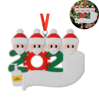 

2020 Quarantine Christmas Decoration Gift Personalized Hanging Ornament Pendants Pandemic -Social Party Distancing Santa Claus