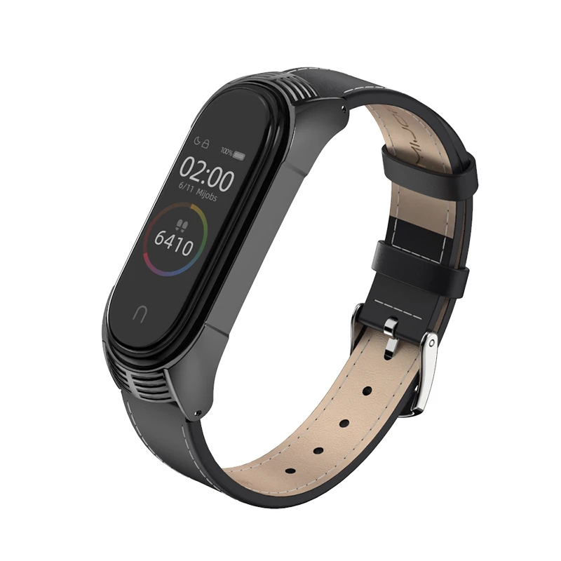 Новейший браслет Mi band 4 3 ремешок из натуральной кожи для Xiaomi Безвинтовой на