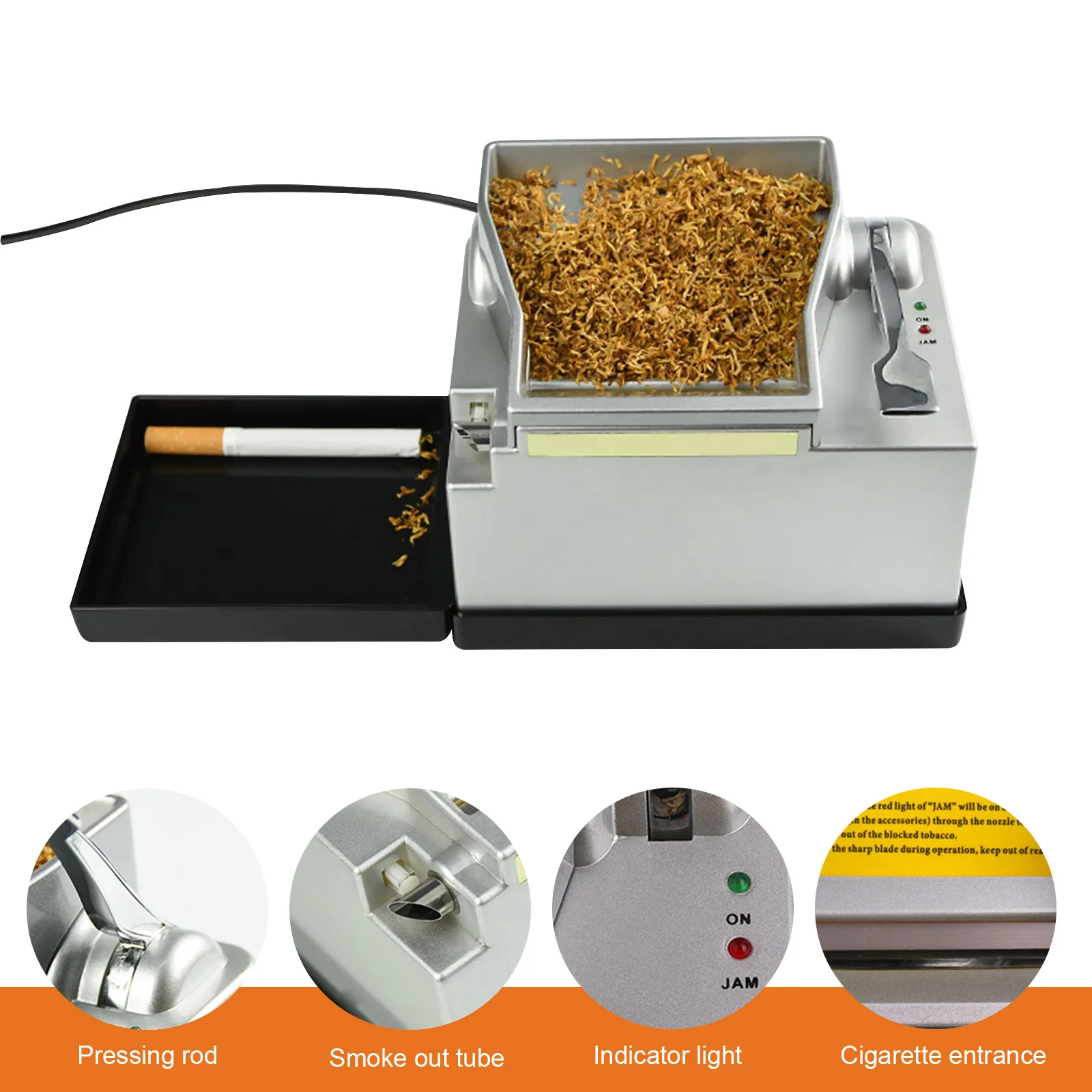 Electric Cigarette Injector Machine Smoke Tube Injector Tobacco Roller Maker Automatic Electric Cigarette Rolling Machine