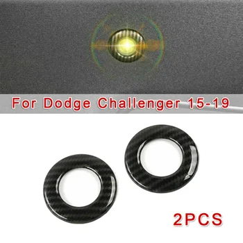 

2pcs Carbon Fiber Style Car Rear Reading Light Cover Trim For Dodge Challenger 2015-2019 ABS Plastic Decoration Cover Trims