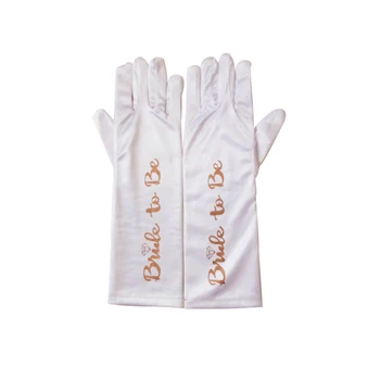 

Bride to be Gloves Women Solid Finger Gloves Ladies Prom Party Adult White Ceremonial Bridal Gloves Accessories