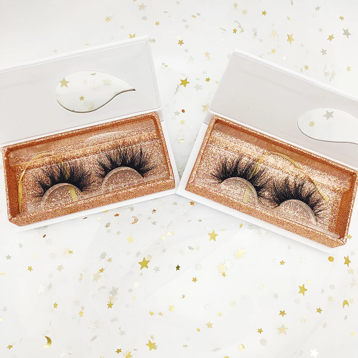 US $169.00 2021 New Mink Lashes Case Custom Mink Eyelashes Packaging Case White Rectangle Box With Water Drop Shape Window Private Label
