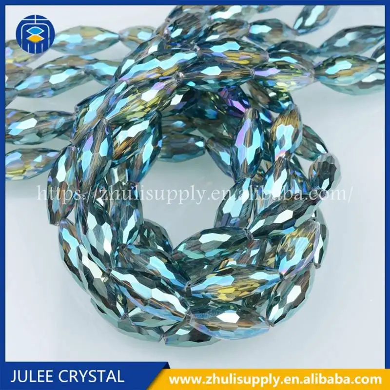 JuleeCrystal 6x13 мм длинные бусины овальной формы красочные стеклянные хрустальные бусины для ювелирных изделий ожерелье