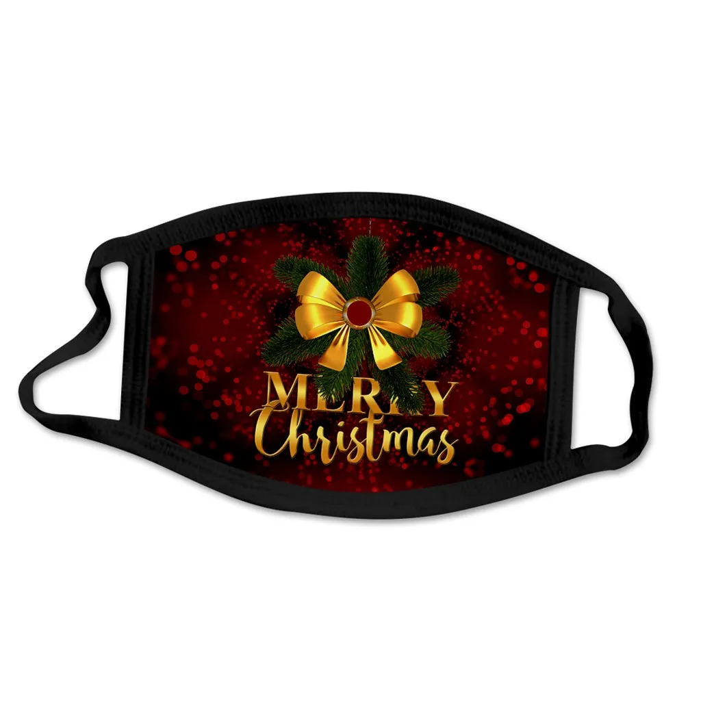 Детская Рождественская маска для лица с принтом Регулируемая защитная унисекс