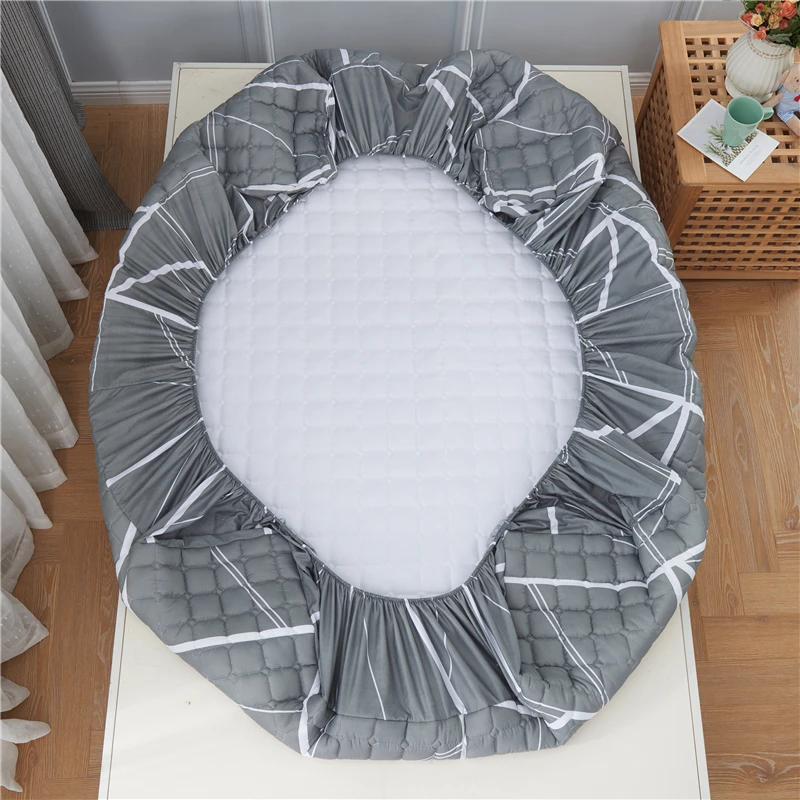 Стеганый матрас с рисунком лабиринта, натяжная простыня, постельное белье на резинке