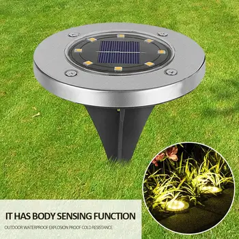 

Ground Lights 4/8/10 LEDs Outdoor Solar Powered In-Ground Disk Lights Waterproof for Pathway 35M