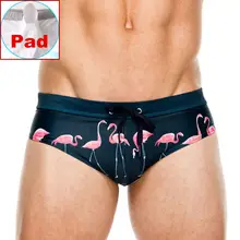 Пуш-ап мужские Плавание трусы эротичное мужское белье Sexy Gay Mens Плавание одежда Плавание ming Мужские Шорты для купания Фламинго Плавание костюм «Человек пляжная одежда ванный комплект шорты Танга