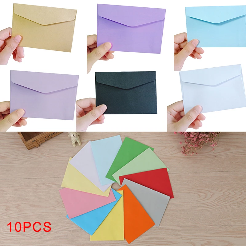 

DIY Paper Envelope Candy Colors Envelopes Multifunction Craft For Letter Postcards School Material 10Pcs Solid Gift Envelope