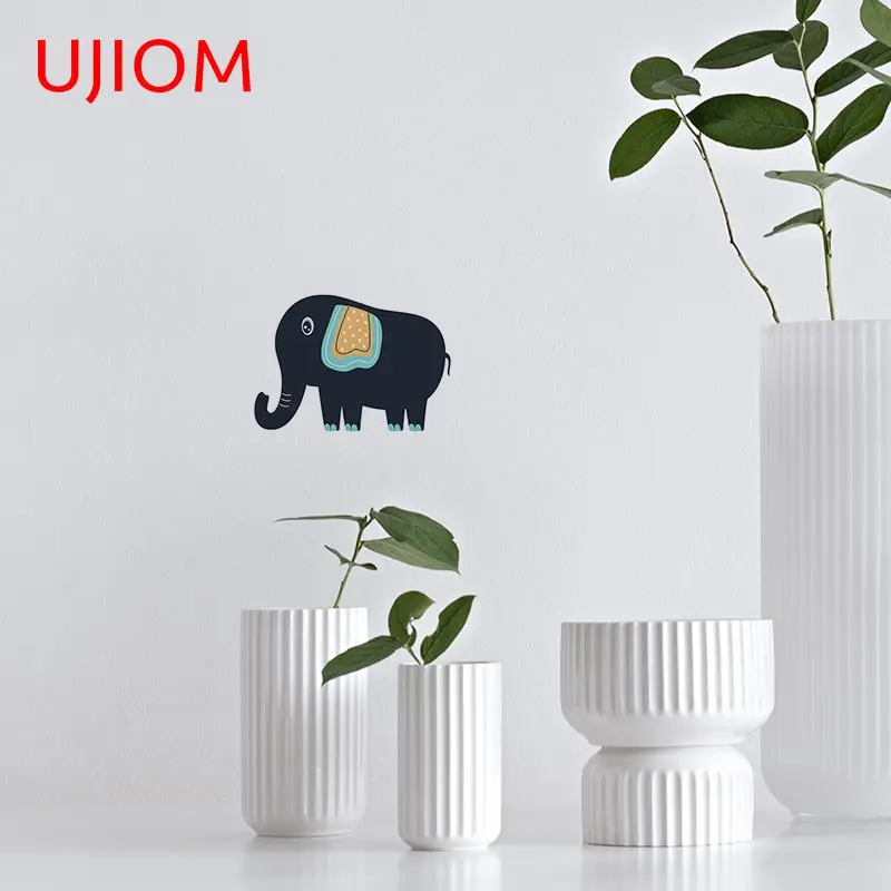 UJIOM мультфильм милые наклейки на стену в виде слона для дома и офиса аксессуары