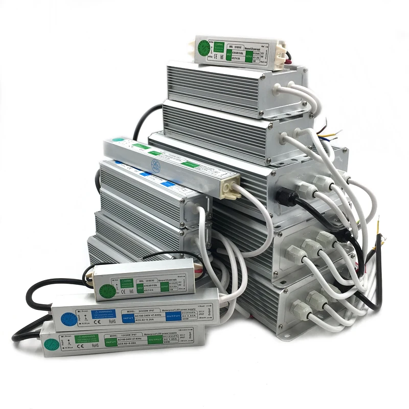 

DC 12V 24V Switching Power Supply LED Driver 12 24 V Volt IP67 Outdoor Waterproof Power Supply AC-DC 220V TO 12V SMPS 10W-200W
