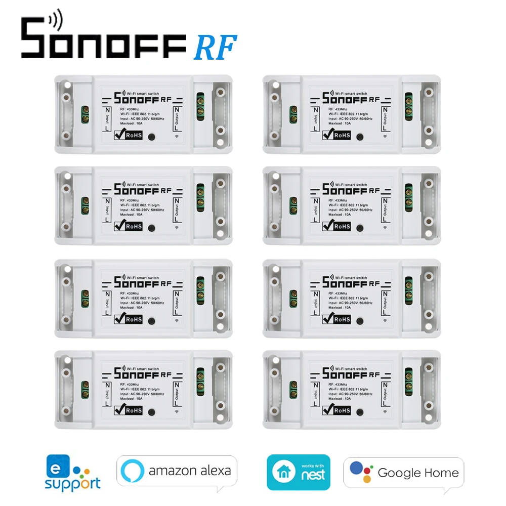 8 шт. SONOFF RF 433 WIFI смарт переключатель МГц пульт дистанционного управления без